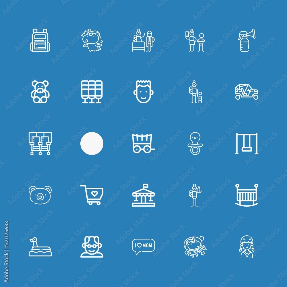 Editable 25 child icons for web and mobile