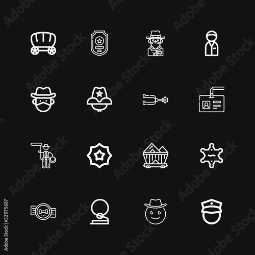 Editable 16 sheriff icons for web and mobile
