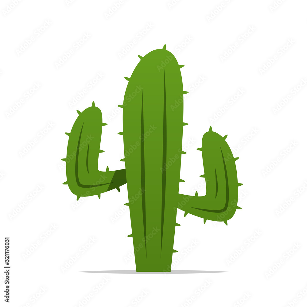 Fototapeta premium Cartoon cactus plant vector isolated illustration