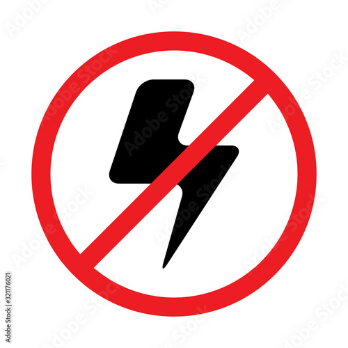 Vector No Power or Electricity Sign Illustration
