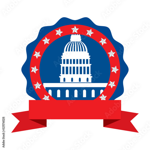 Usa capitol inside seal stamp design