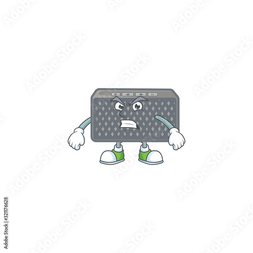cartoon character of wireless speaker with angry face