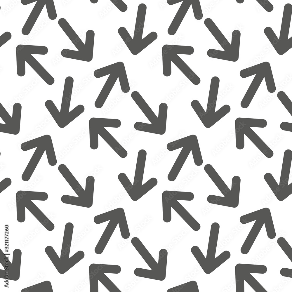 Seamless, vector, pattern with the image of arrows flying forward, on a white background. Seamless, vector, pattern with the image of arrows flying forward, on a white background.