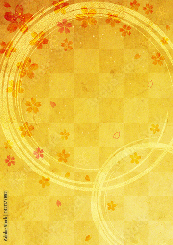 桜_和柄_金箔背景