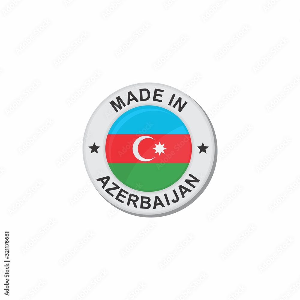 Circle National flag (Made in) - Azerbaijan Circle National flag (Made in) - Azerbaijan