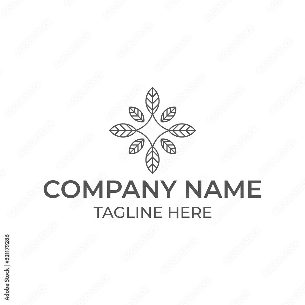 Modern and simple logo design for geometric leaves Modern and simple logo design for geometric leaves