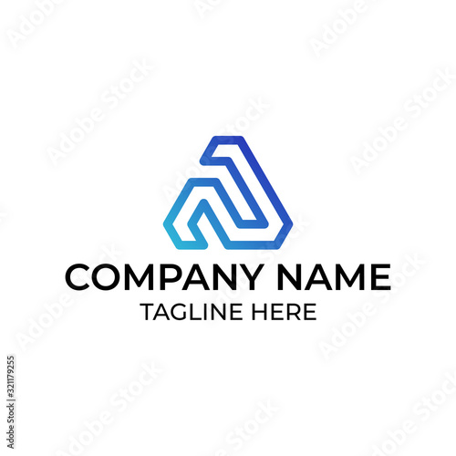 Modern and simple logo design for letter N