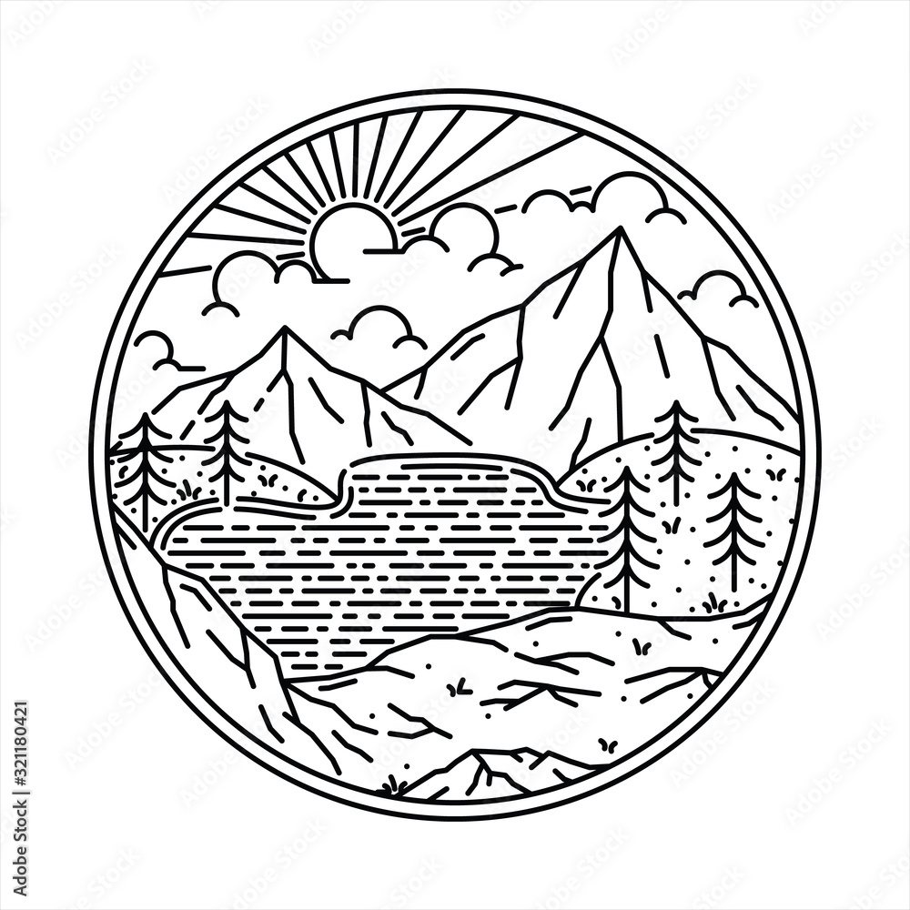 Camp Hike nature Wild Line Graphic Illustration Vector Art T-shirt Design Camp Hike nature Wild Line Graphic Illustration Vector Art T-shirt Design