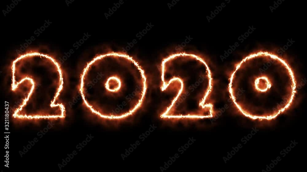 Abstract background with text 2020 shapes neon light animation. Abstract background with text 2020 shapes neon light animation.