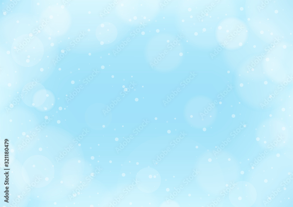 Fototapeta premium Abstract soft bright blue color background, vector illustration. Snowing winter season background.