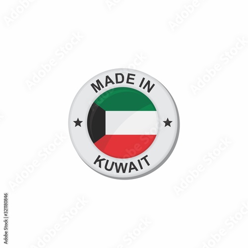 Circle National flag (Made in) - Kuwait