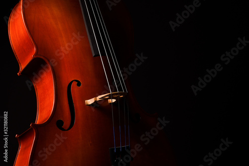 Cello isolated on black background Poster Mural XXL