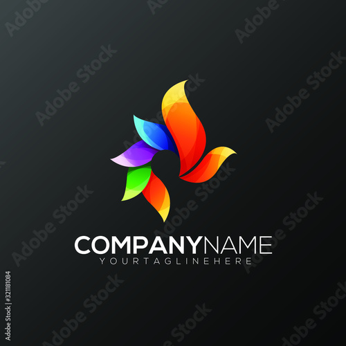 Vector illustration for a full-color bird logo perfect for a company