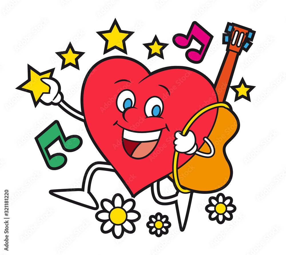 Fototapeta premium Valentines Heart cartoon character