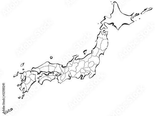 筆書きの日本地図1[区分け]
