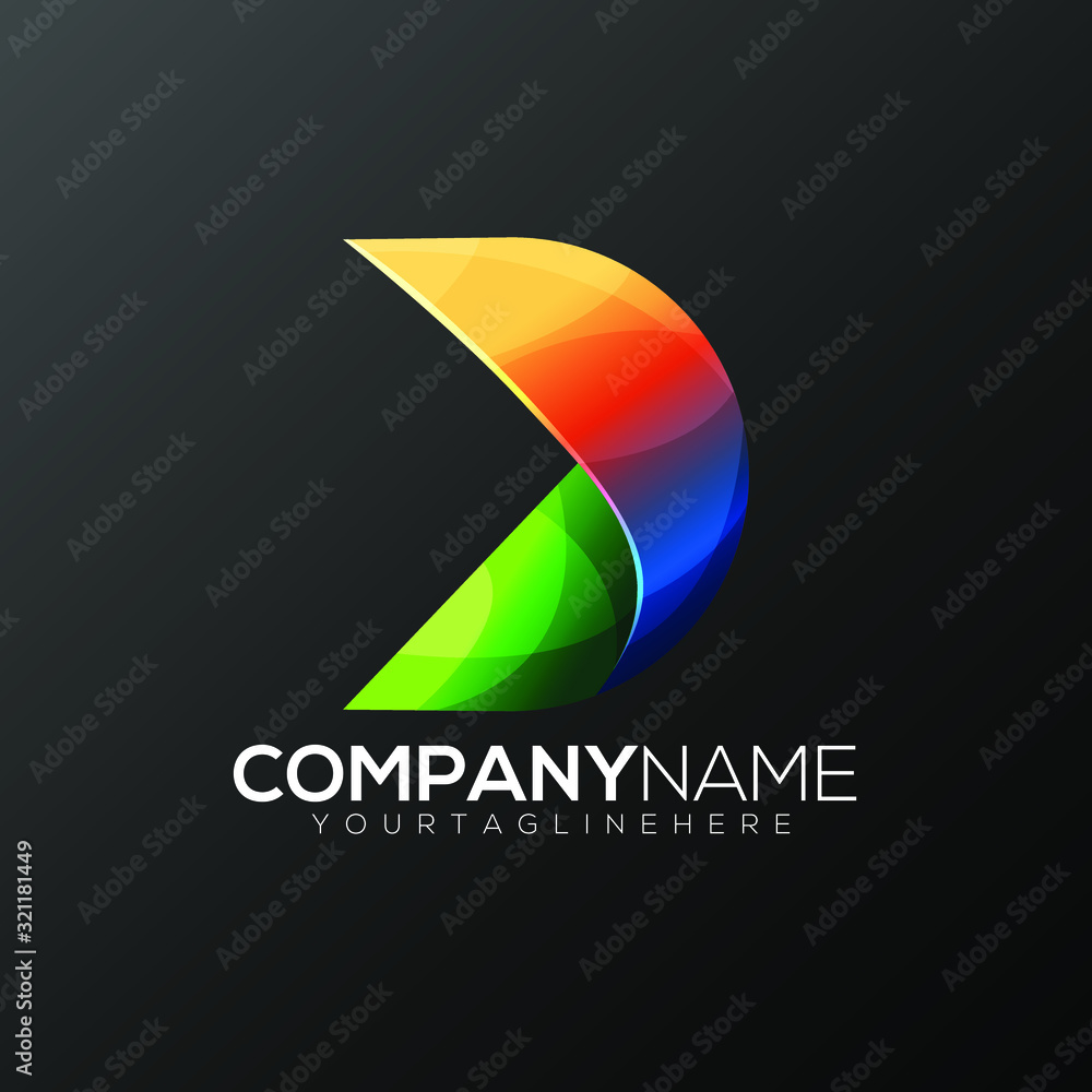 Vector illustration for a full-color letter d logo perfect for a company