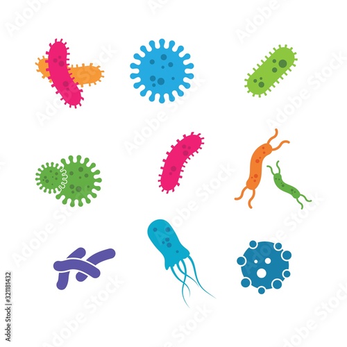 virus and bacteria icon vector illustration design