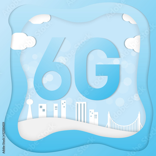  The 6g digital connection  vector image for technology content.