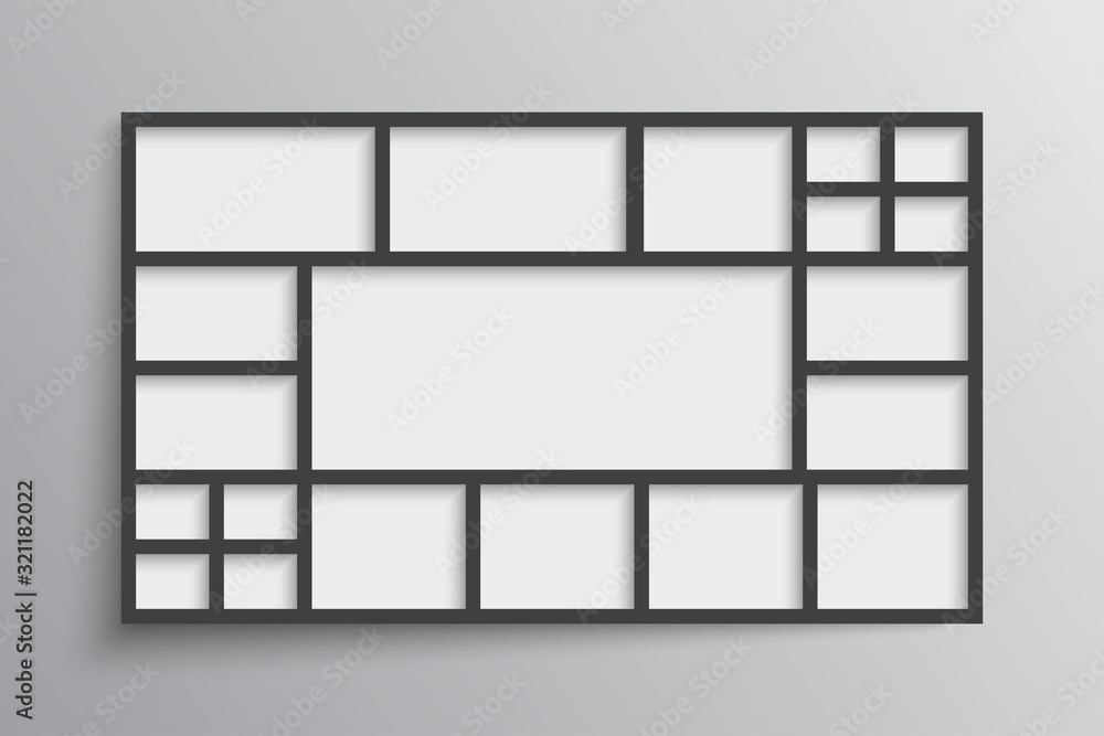 Vector empty collage board twenty images, photos Vector empty collage board twenty images, photos
