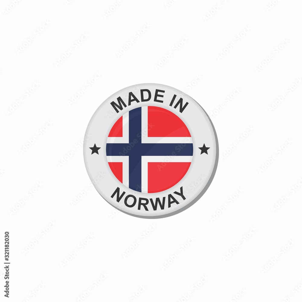Obraz premium Circle National flag Made in - Norway