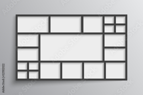 Vector empty collage board twenty images, photos