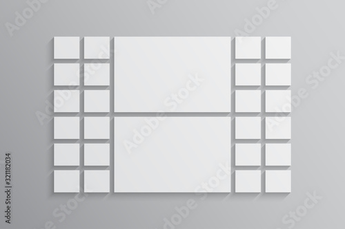 Vector empty collage board a lot of images, photos