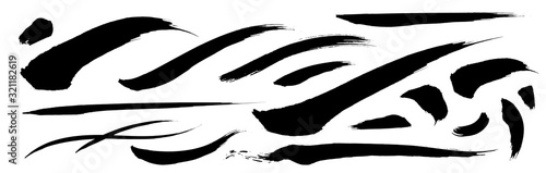 マスターアナログタッチ素材：筆の質感　墨　インク　筆模様　波模様	