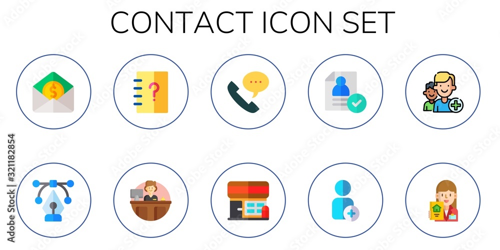 Modern Simple Set of contact Vector flat Icons