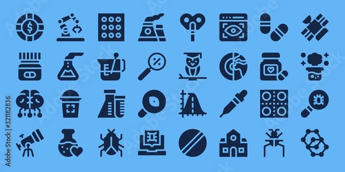 Modern Simple Set of science Vector filled Icons
