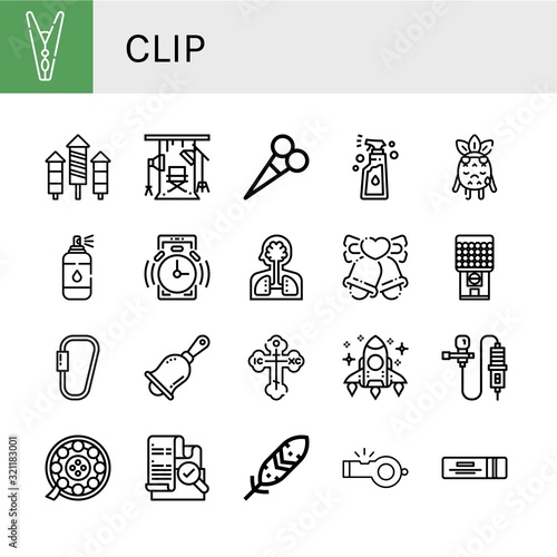 clip simple icons set