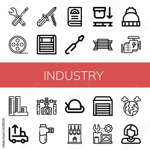 industry simple icons set