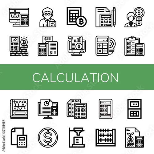 Set of calculation icons