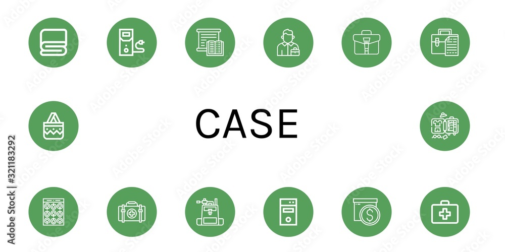 case simple icons set case simple icons set