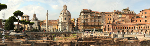 Panorama of the Remains of The Forum of Augustus in Roma