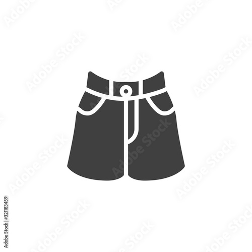 Womens shorts vector icon. filled flat sign for mobile concept and web design. Short skirt glyph icon. Symbol, logo illustration. Vector graphics
