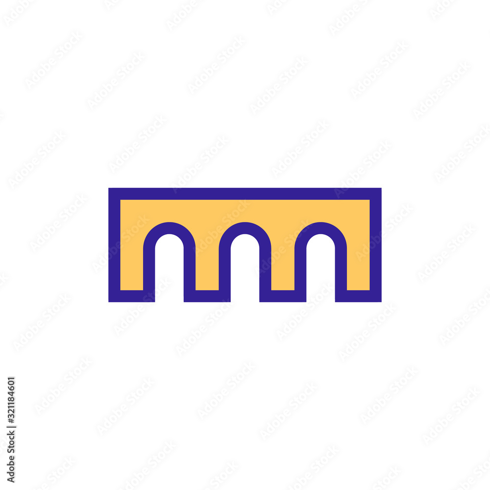 Bridge icon vector. Thin line sign. Isolated contour symbol illustration Bridge icon vector. Thin line sign. Isolated contour symbol illustration