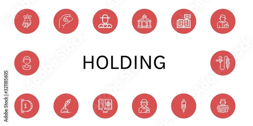 Set of holding icons