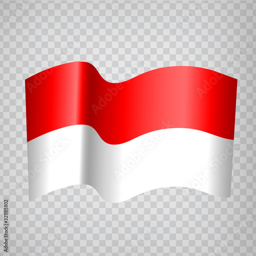 Free Download 3D Realistic waving Flag of Indonesia on transparent background.  National Flag  Republic of Indonesia for your web site design, app, UI. Asia. EPS10. - GFXLoad
