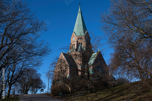 Photography The church Sofia kyrka in the district Södermalm in Stockholm a sunny winter day
