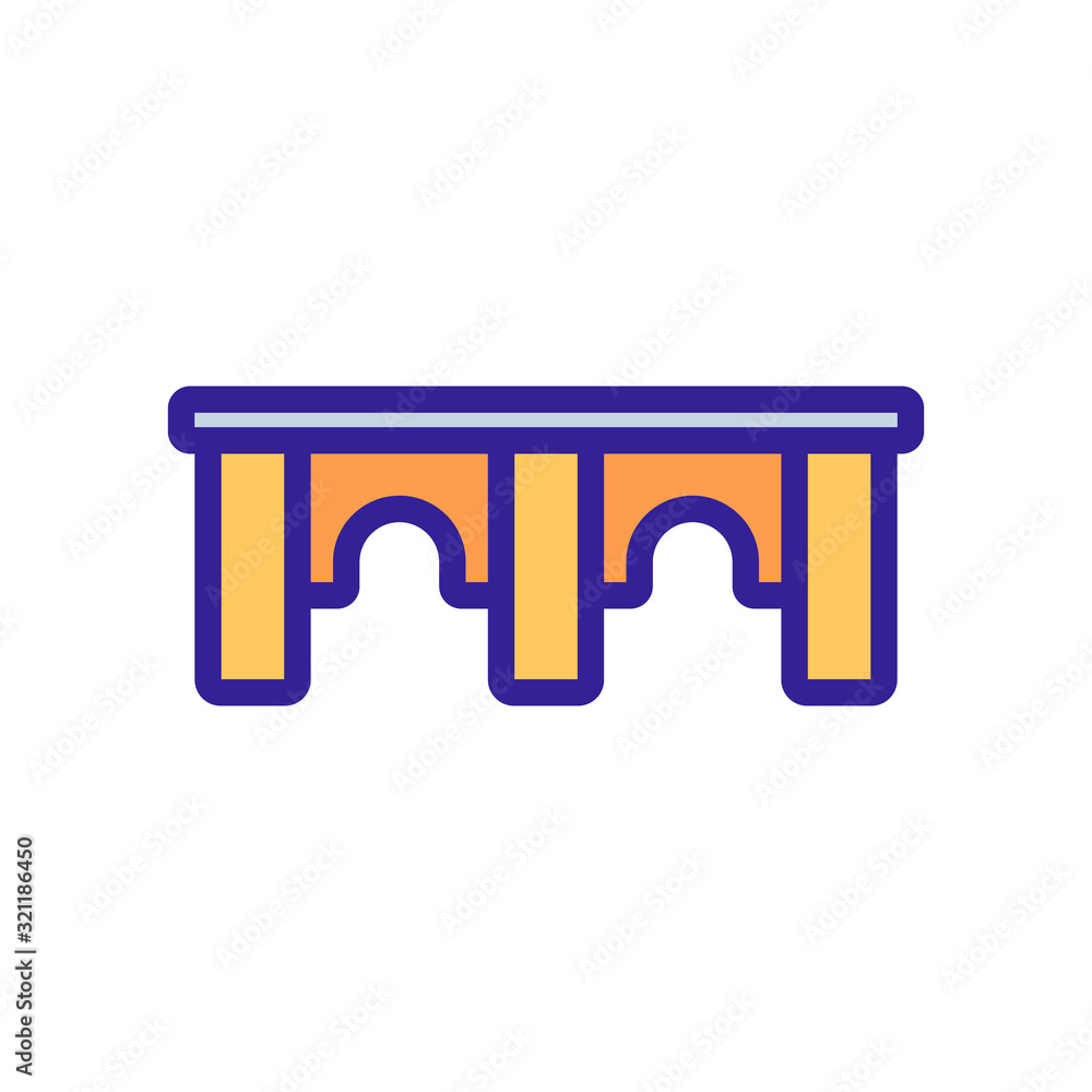 Bridge icon vector. Thin line sign. Isolated contour symbol illustration Bridge icon vector. Thin line sign. Isolated contour symbol illustration