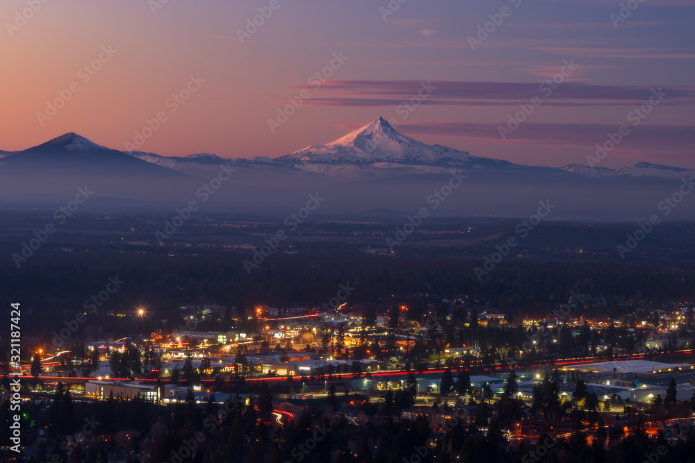 City Lights and Mountain - Bend Oregon