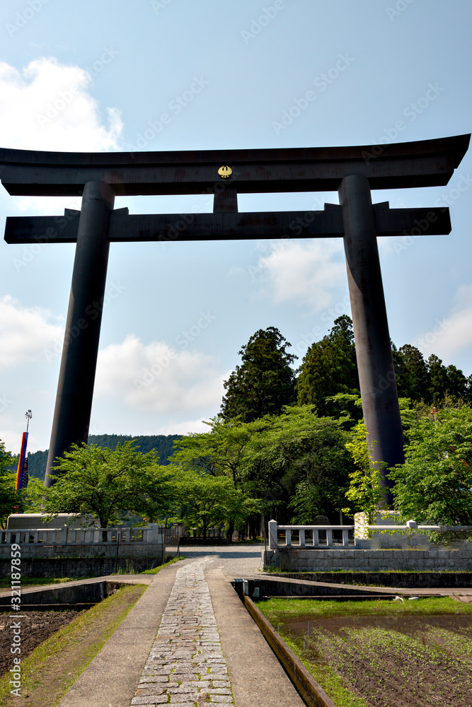 A big gateway to Kumano shrine in Wakayama, Japan