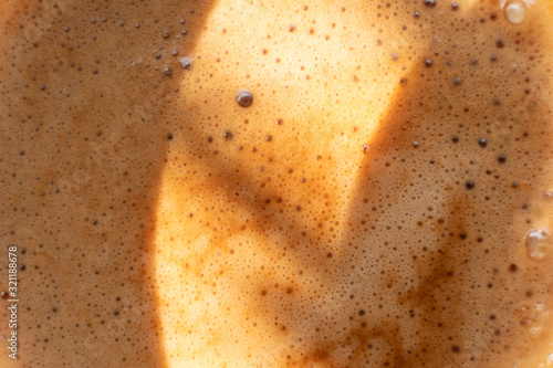 Coffee stains on the white coffee.