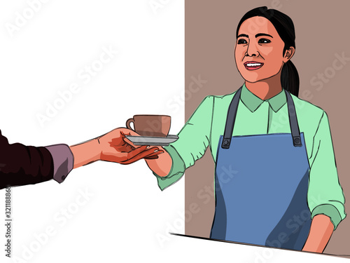 Barista in a coffeehouse
