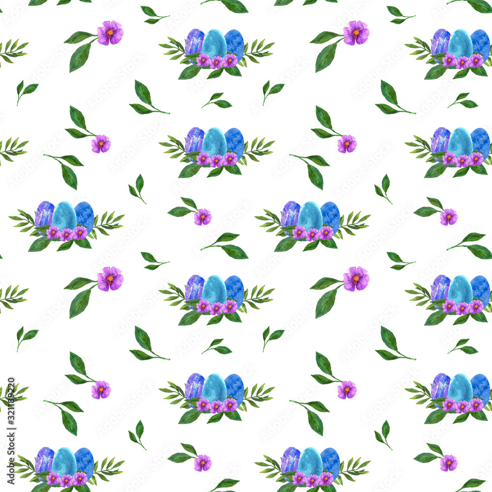 Pattern from the picture of Easter eggs and flowers Pattern from the picture of Easter eggs and flowers