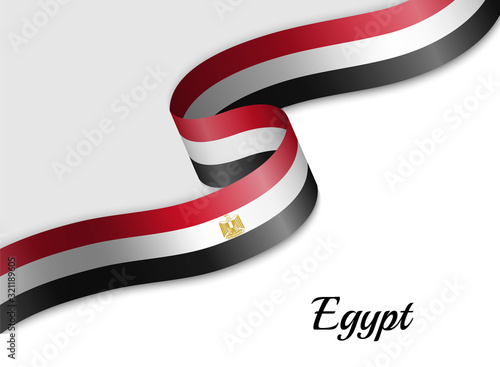 waving ribbon flag Egypt