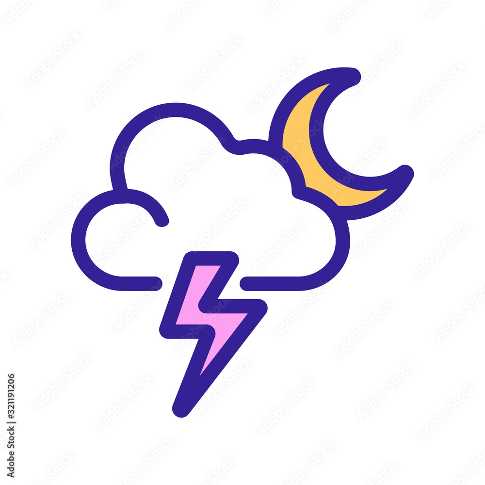 Lightning Storm Hurricane Icon Vector. Thin line sign. Isolated contour symbol illustration Lightning Storm Hurricane Icon Vector. Thin line sign. Isolated contour symbol illustration
