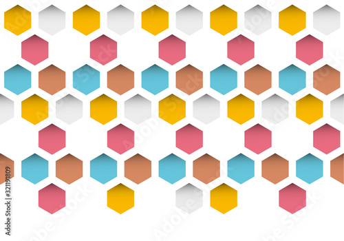 ハニカム柄・背景シームレス素材