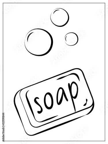 Vector soap with foam flat icon. Single high quality outline symbol of soap