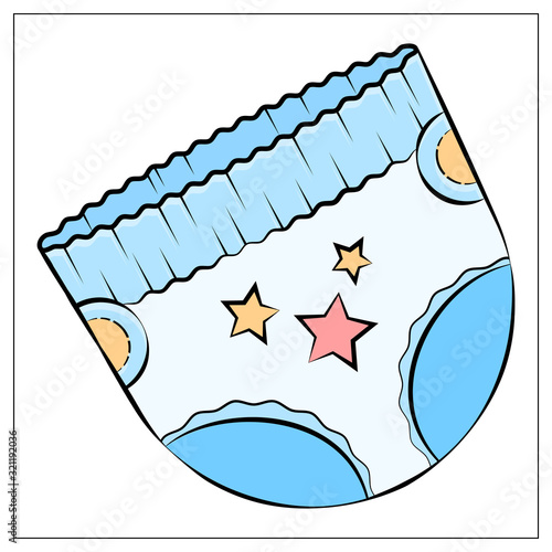 Vector diaper flat icon. Single high quality symbol of napkin for web design or mobile app.